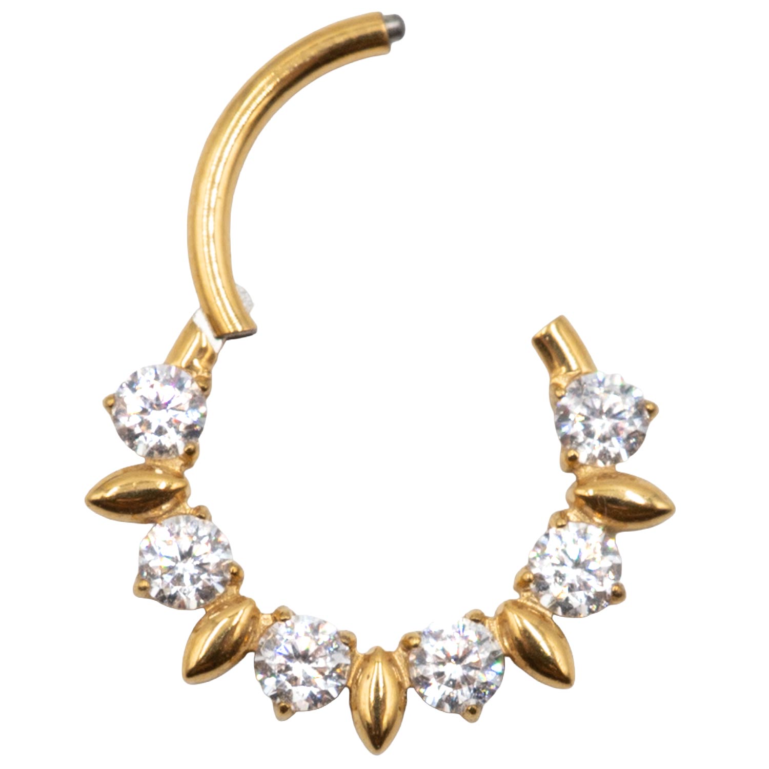 Σκουλαρίκι Σώματος από Επιχρυσωμένο Τιτάνιο με Ζιργκόν- TB-1781Y