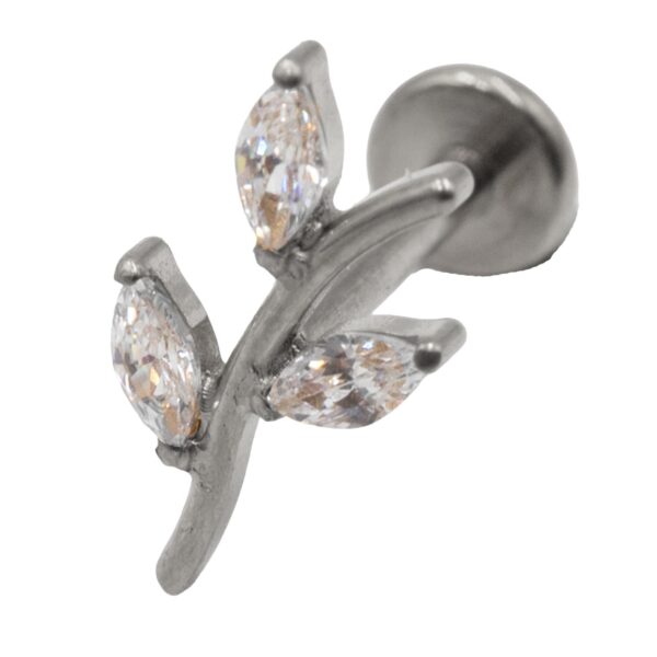 Σκουλαρίκι Αυτιού από Τιτάνιο με ζιργκόν- TB-1799W