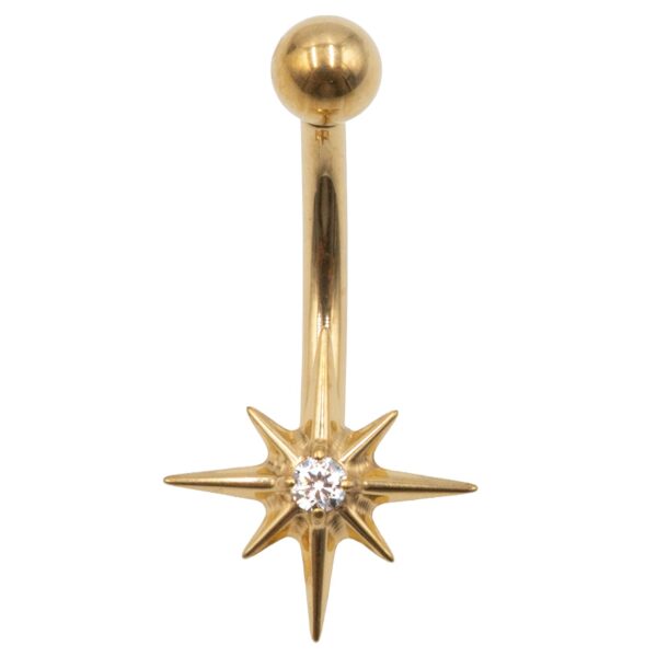 Σκουλαρίκι Σώματος από Επιχρυσωμένο Τιτάνιο- TB-2008Y