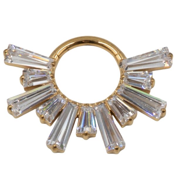 Σκουλαρίκι Σώματος από Επιχρυσωμένο Τιτάνιο με Ζιργκόν- TB-2082Y