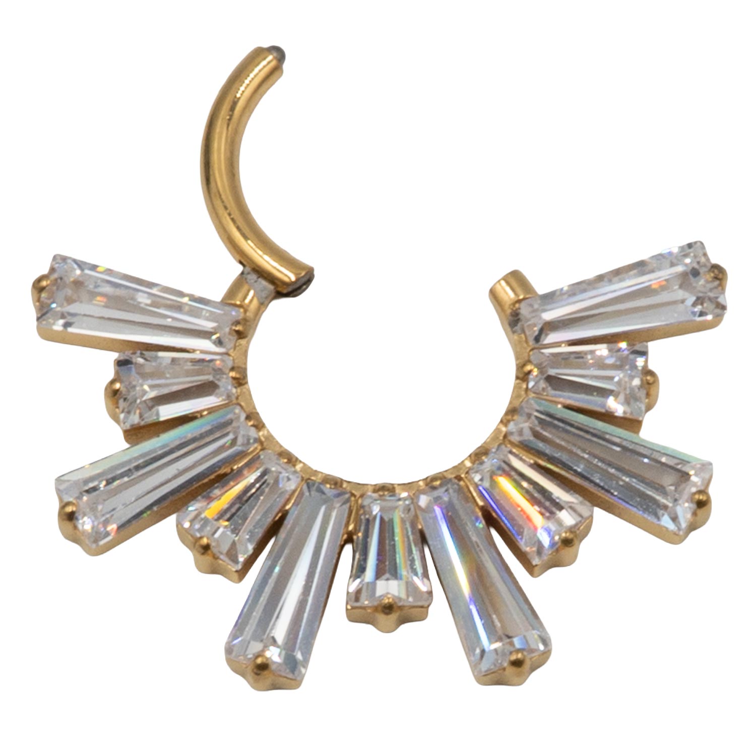 Σκουλαρίκι Σώματος από Επιχρυσωμένο Τιτάνιο με Ζιργκόν- TB-2082Y