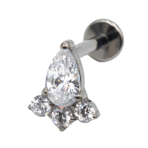 Σκουλαρίκι Αυτιού από Τιτάνιο με ζιργκόν- TB-2101W