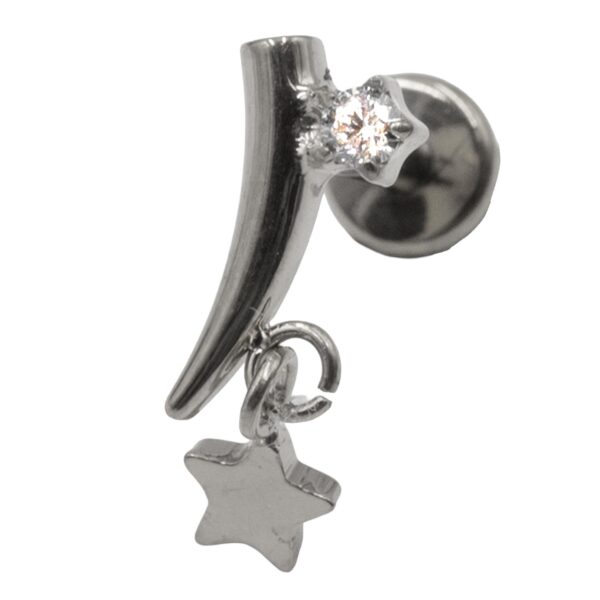 Σκουλαρίκι Αυτιού από Τιτάνιο με ζιργκόν- TB-2118W