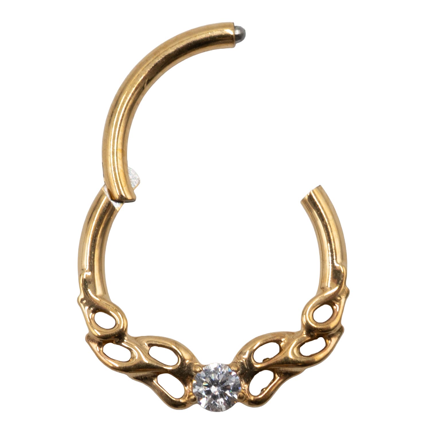 Σκουλαρίκι Σώματος από Επιχρυσωμένο Τιτάνιο με Ζιργκόν- TB-2189Y