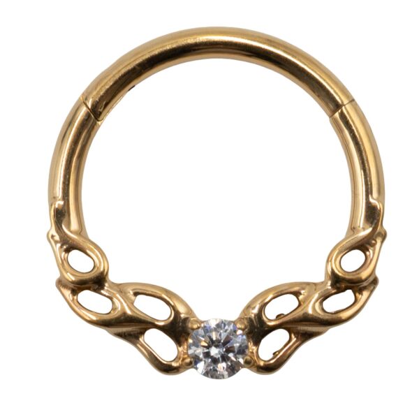 Σκουλαρίκι Σώματος από Επιχρυσωμένο Τιτάνιο με Ζιργκόν- TB-2189Y