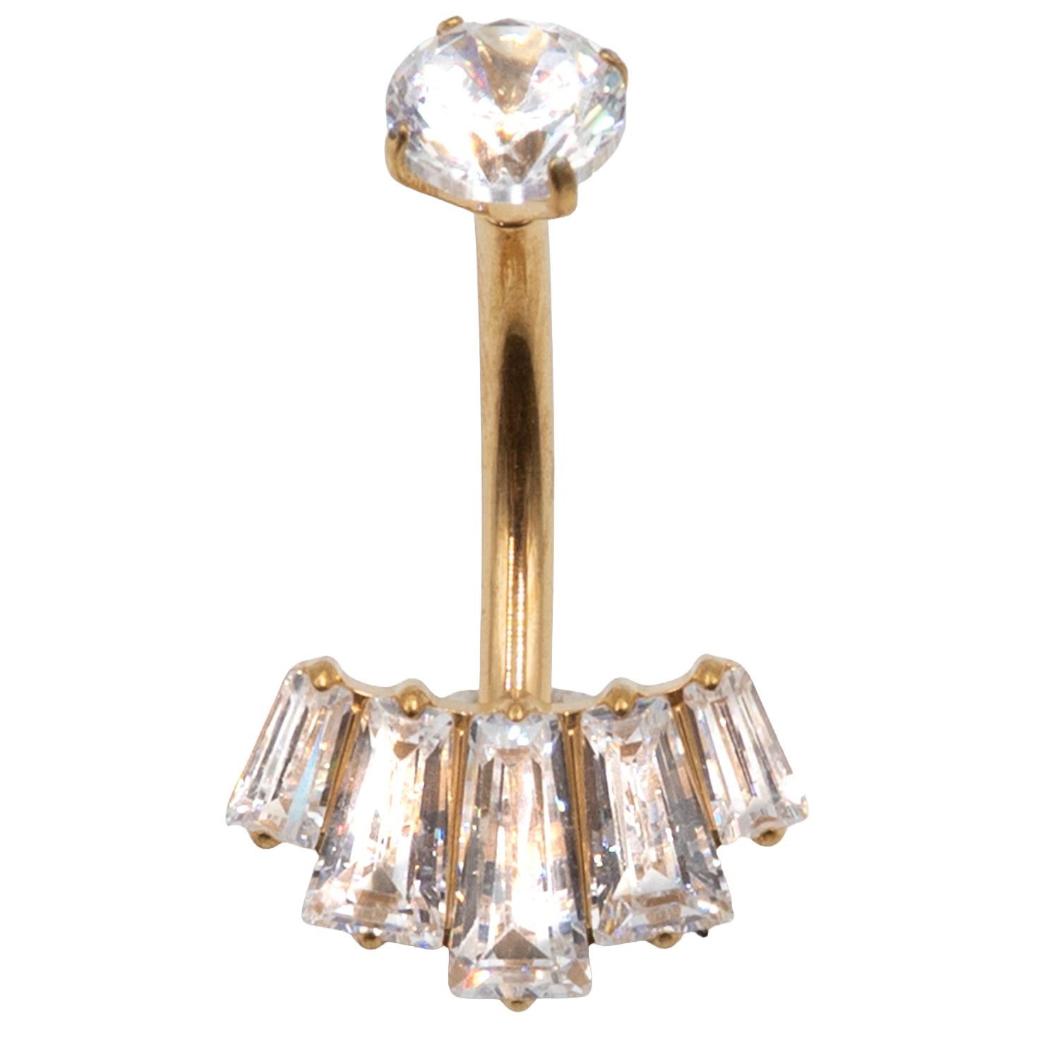 Σκουλαρίκι Σώματος από Επιχρυσωμένο Τιτάνιο- TB-2145Y