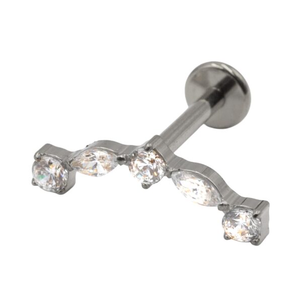 Σκουλαρίκι Αυτιού από Τιτάνιο με ζιργκόν- TB-2167W