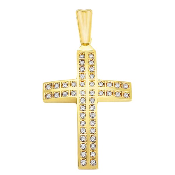 Σταυρός Χρυσός 14 καρατίων με Ζιργκόν - PL12434