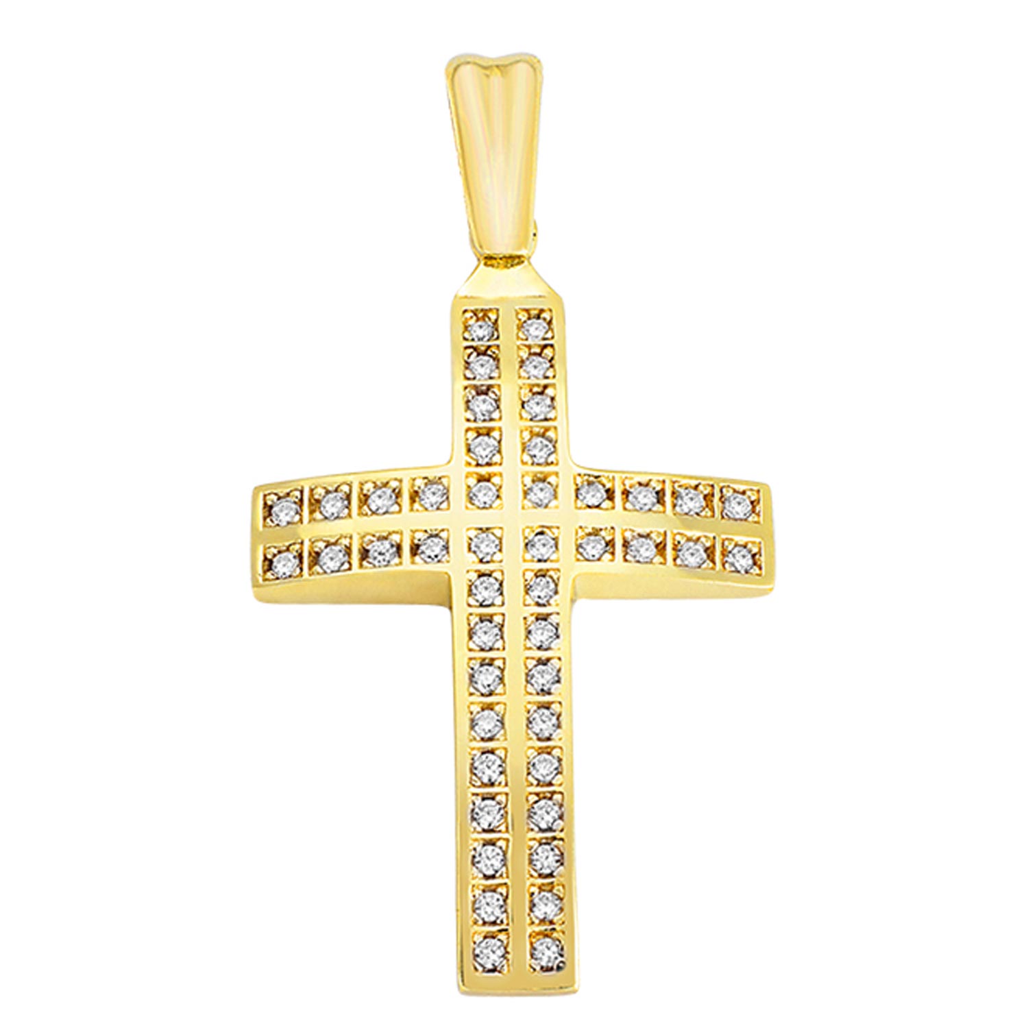 Σταυρός Χρυσός 14 καρατίων με Ζιργκόν - PL12434
