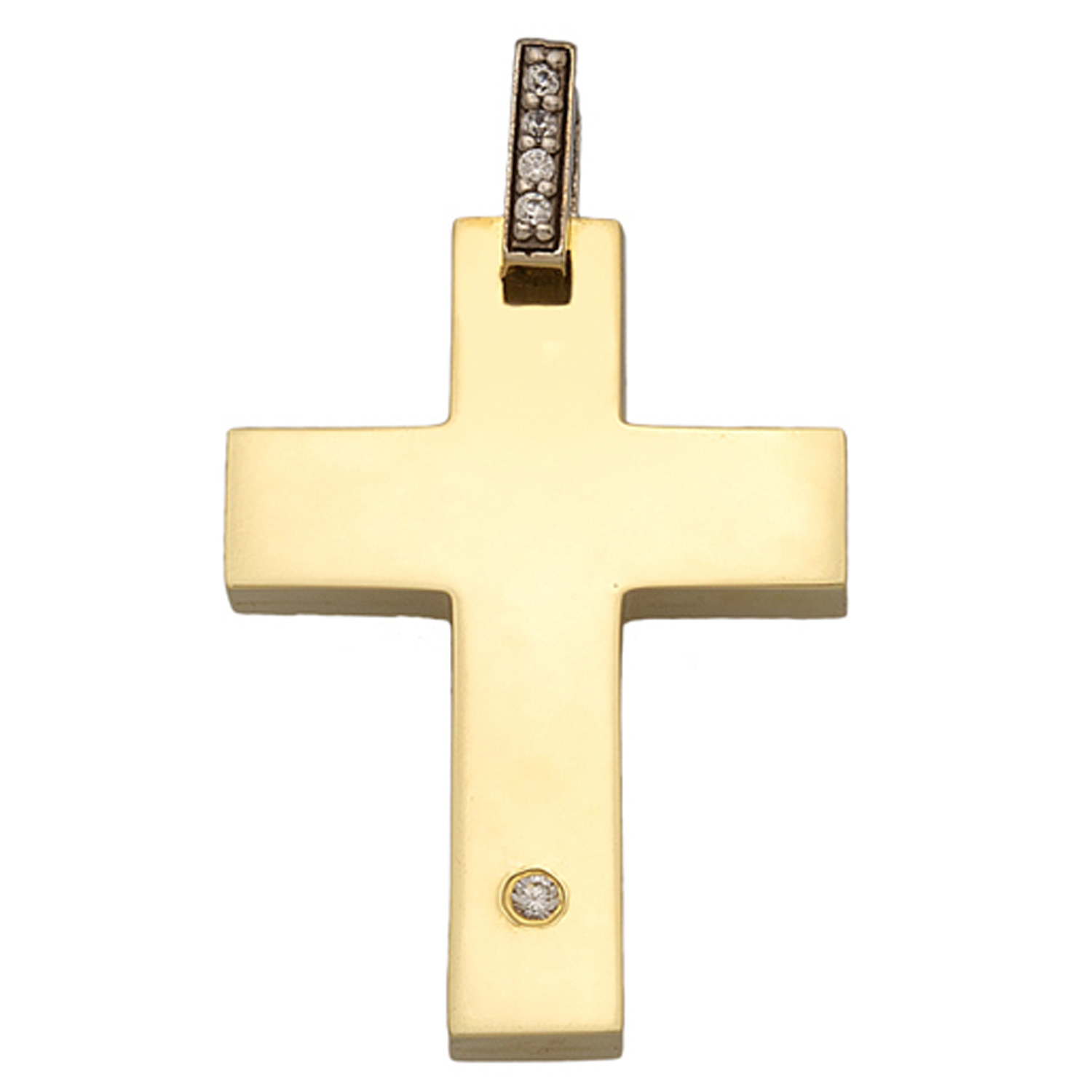 Σταυρός Χρυσός 14 καρατίων με Ζιργκόν - PL13869