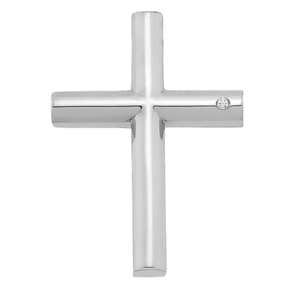 Σταυρός Λευκόχρυσος 14 καρατίων με Ζιργκόν - PL14942