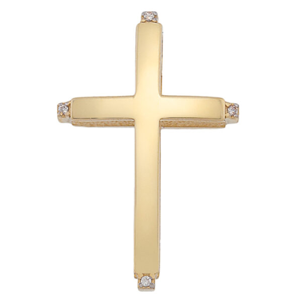 Σταυρός Χρυσός 14 καρατίων με Ζιργκόν - PL15012
