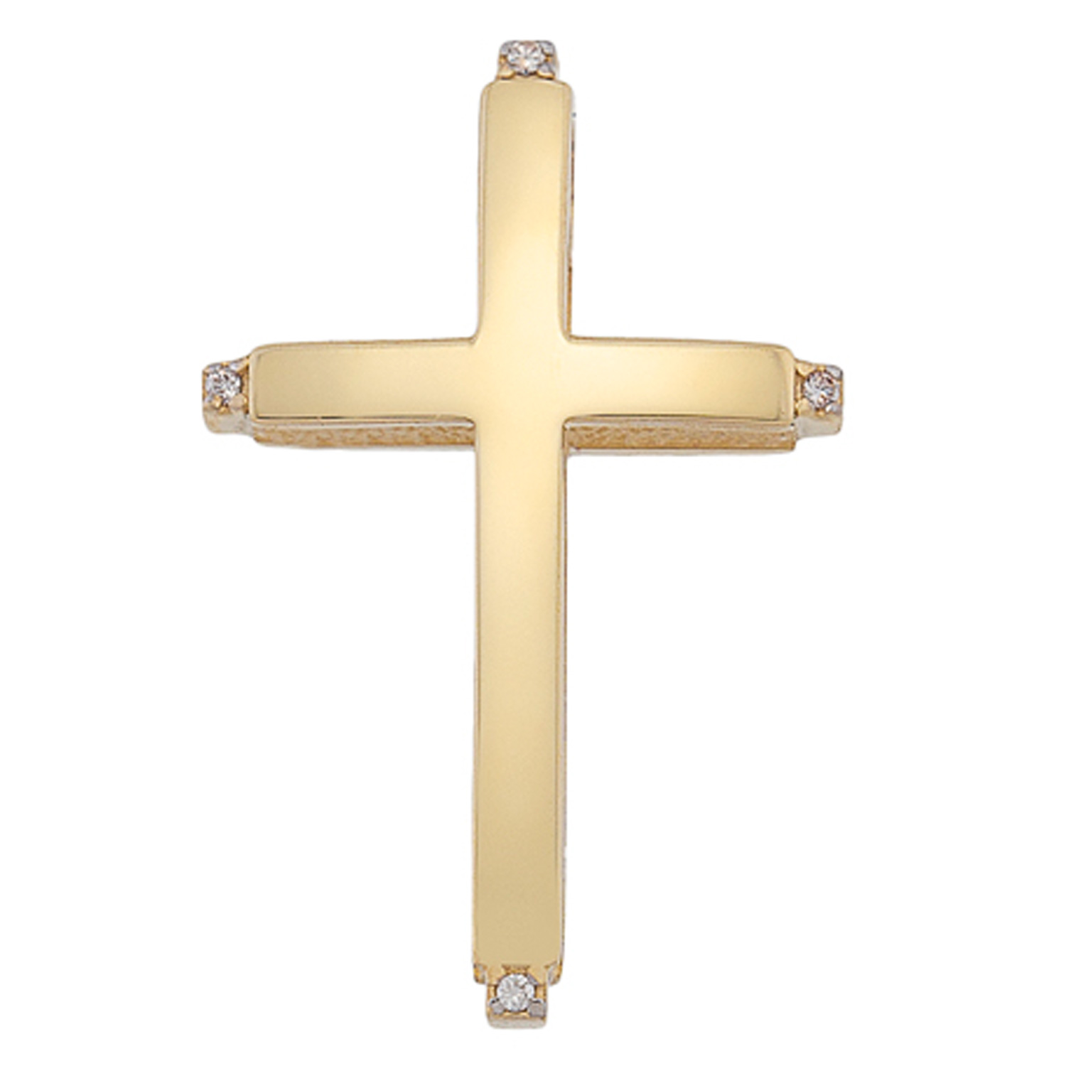 Σταυρός Χρυσός 14 καρατίων με Ζιργκόν - PL15012