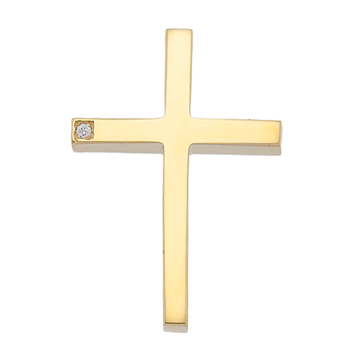 Σταυρός Χρυσός 14 καρατίων με Ζιργκόν - PL15072
