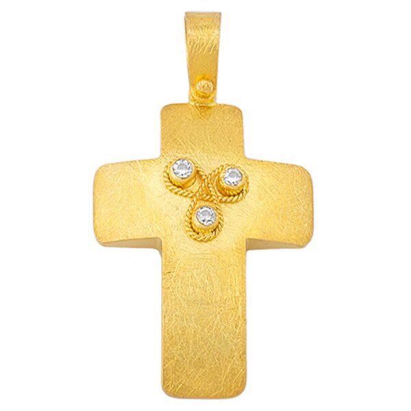 Σταυρός Χρυσός 14 καρατίων με Ζιργκόν - PL16607