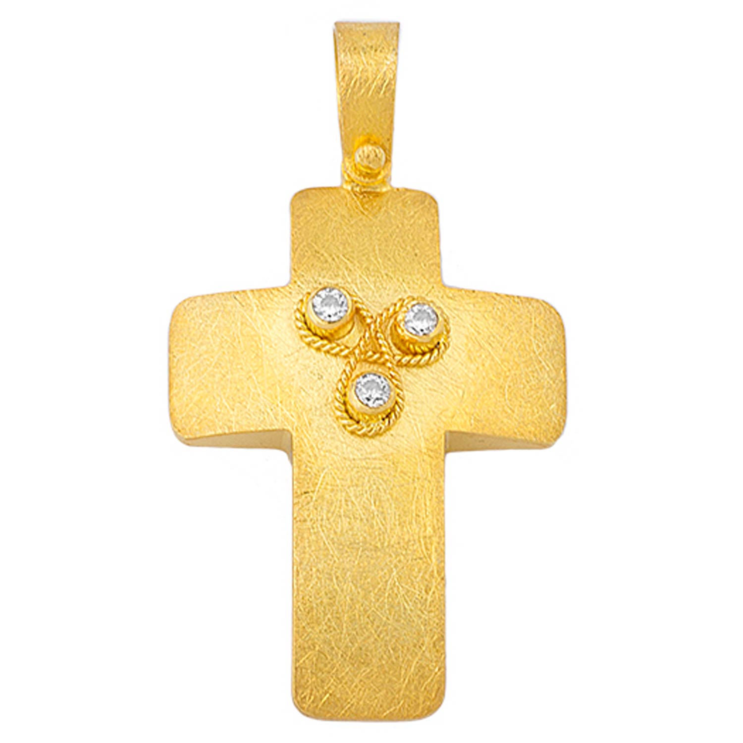 Σταυρός Χρυσός 14 καρατίων με Ζιργκόν - PL16607