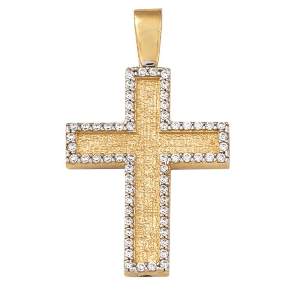 Σταυρός Χρυσός 14 καρατίων με Ζιργκόν - PL16644