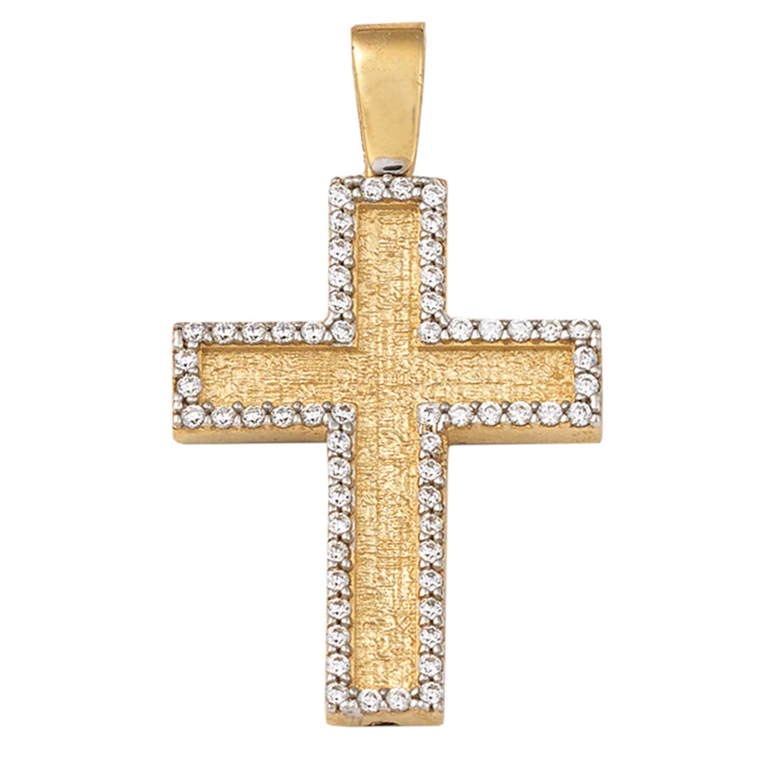 Σταυρός Χρυσός 14 καρατίων με Ζιργκόν - PL16644