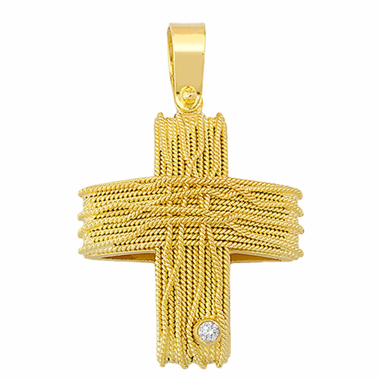 Σταυρός Χρυσός 18 καρατίων με Ζιργκόν - PL17437
