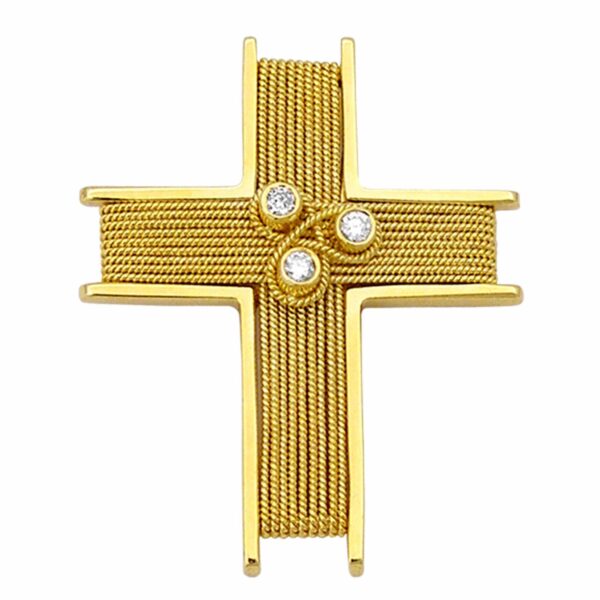 Σταυρός Χρυσός 18 καρατίων με Ζιργκόν - PL18701