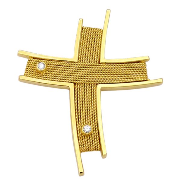 Σταυρός Χρυσός 18 καρατίων με Ζιργκόν - PL18711