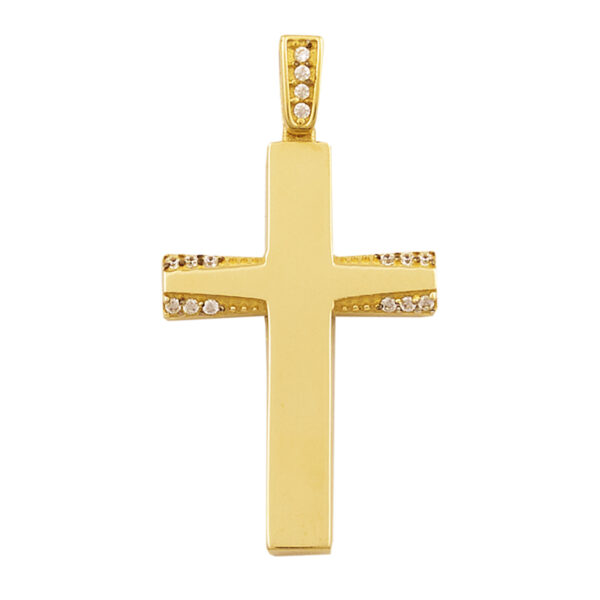 Σταυρός Χρυσός 14 καρατίων με Ζιργκόν - PL22245