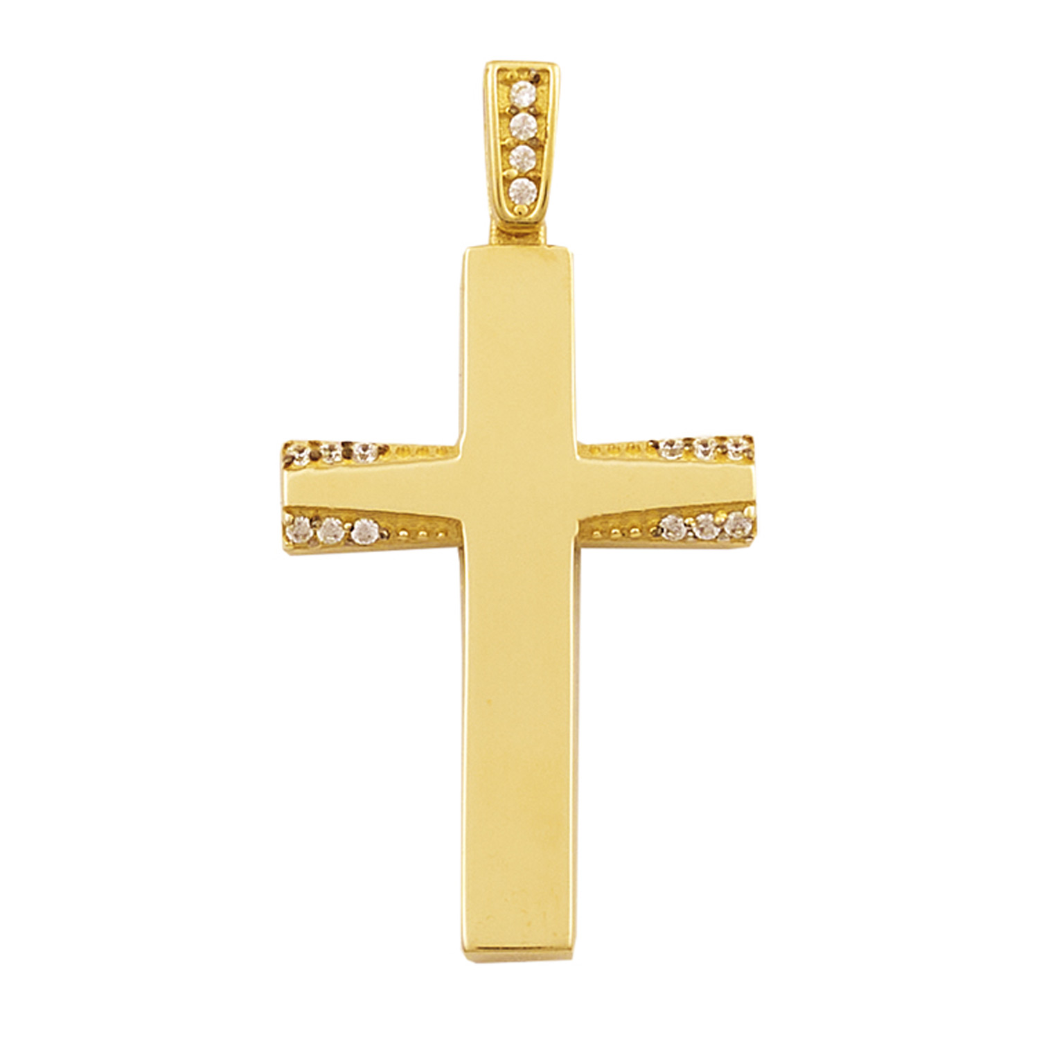 Σταυρός Χρυσός 14 καρατίων με Ζιργκόν - PL22245