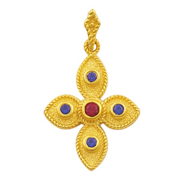 Σταυρός Χρυσός 14 καρατίων με Ζιργκόν - PL22715