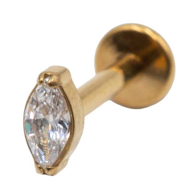 Σκουλαρίκι Αυτιού από Επιχρυσωμένο Τιτάνιο με ζιργκόν - TB-0625Y