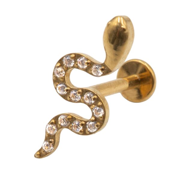 Σκουλαρίκι Αυτιού από Επιχρυσωμένο Τιτάνιο με ζιργκόν - TB-0921Y