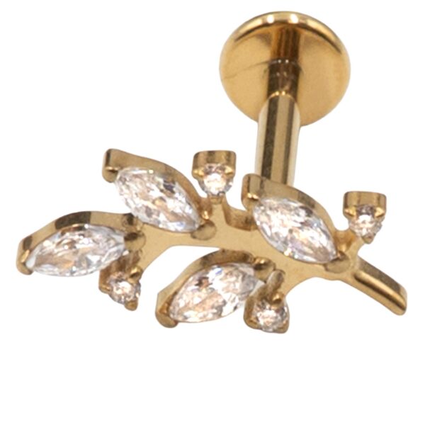 Σκουλαρίκι Αυτιού από Επιχρυσωμένο Τιτάνιο με ζιργκόν - TB-1102Y