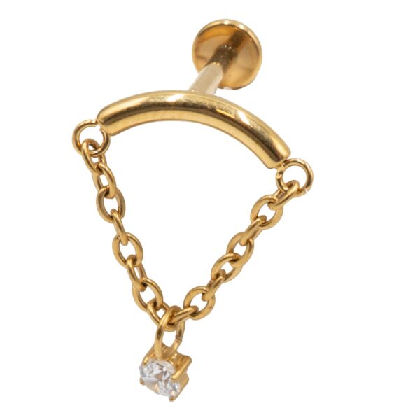 Σκουλαρίκι Αυτιού από Επιχρυσωμένο Τιτάνιο με ζιργκόν - TB-1204Y