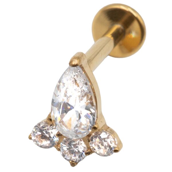 Σκουλαρίκι Αυτιού από Επιχρυσωμένο Τιτάνιο με ζιργκόν - TB-2101Y