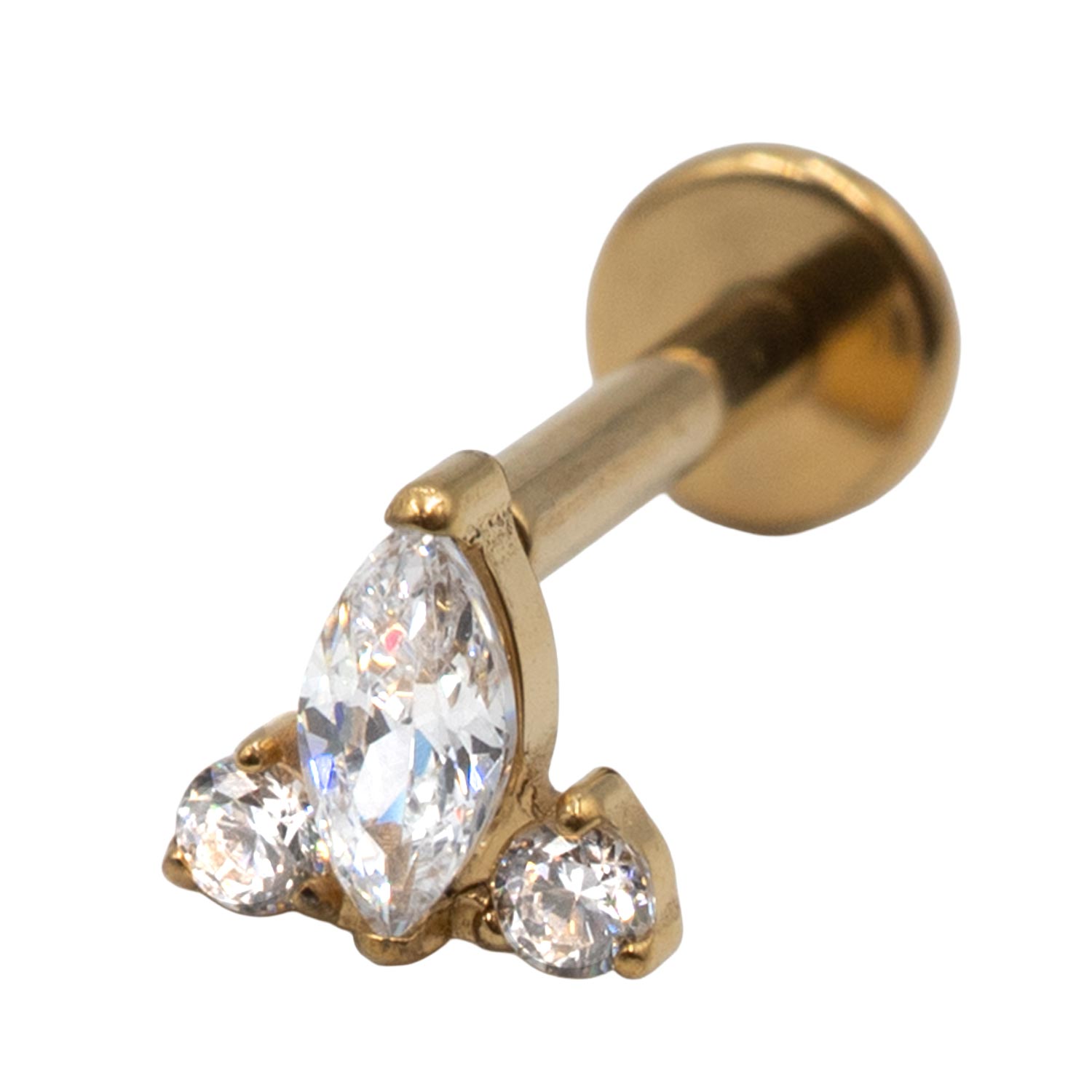 Σκουλαρίκι Αυτιού από Επιχρυσωμένο Τιτάνιο με ζιργκόν - TB-2133Y