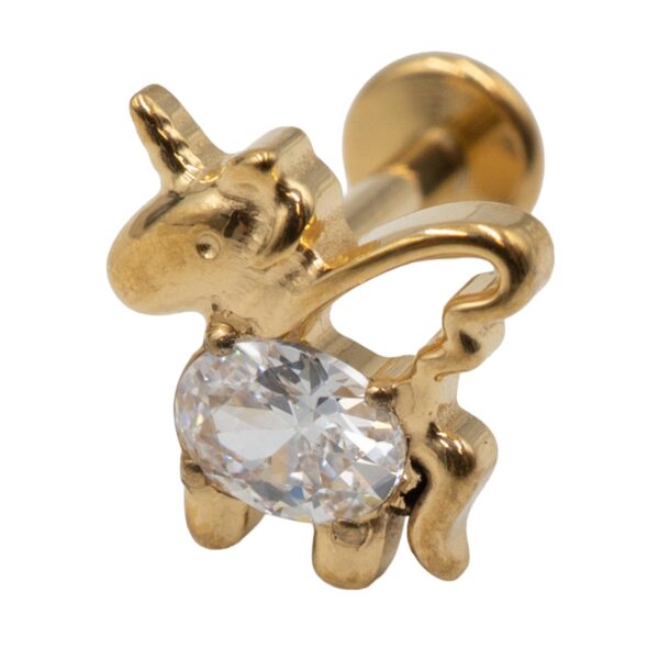 Σκουλαρίκι Αυτιού από Επιχρυσωμένο Τιτάνιο με ζιργκόν - TB-2163Y