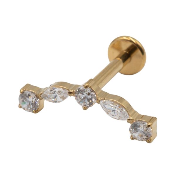 Σκουλαρίκι Αυτιού από Επιχρυσωμένο Τιτάνιο με ζιργκόν - TB-2167Y