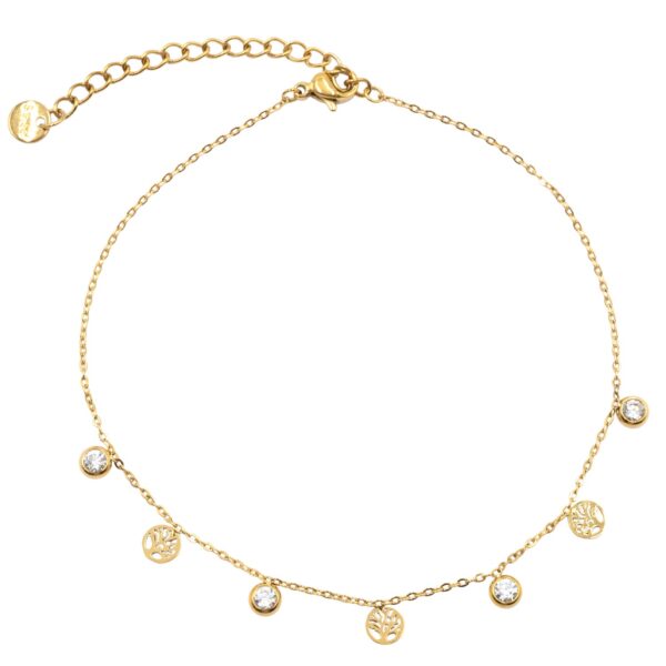 Βραχιόλι Ποδιού από Επιχρυσωμένο Ατσάλι με Σχέδιο - BRPO28