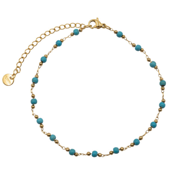 Βραχιόλι Ποδιού από Επιχρυσωμένο Ατσάλι με Σχέδιο - BRPO43