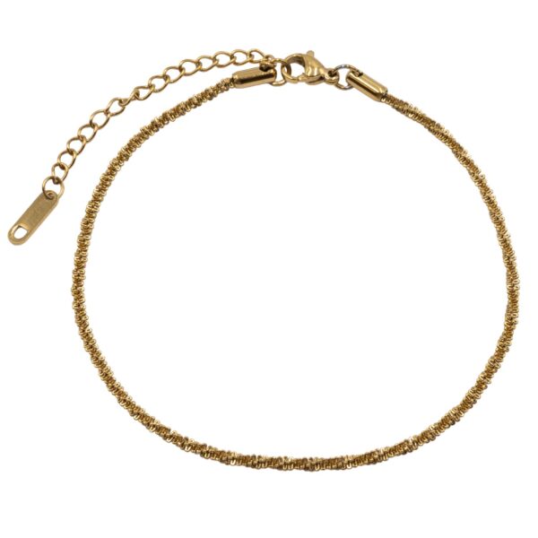 Βραχιόλι Ποδιού από Επιχρυσωμένο Ατσάλι με Σχέδιο - BRPO48