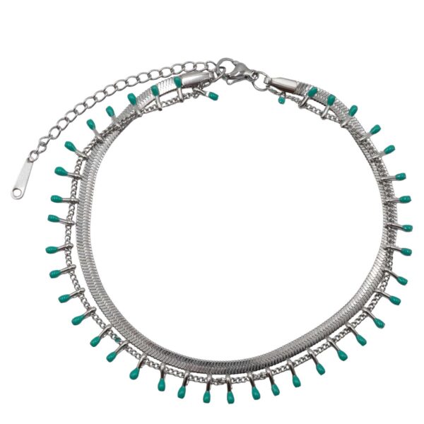 Βραχιόλι Ποδιού από Ατσάλι με Σχέδιο - BRPO54