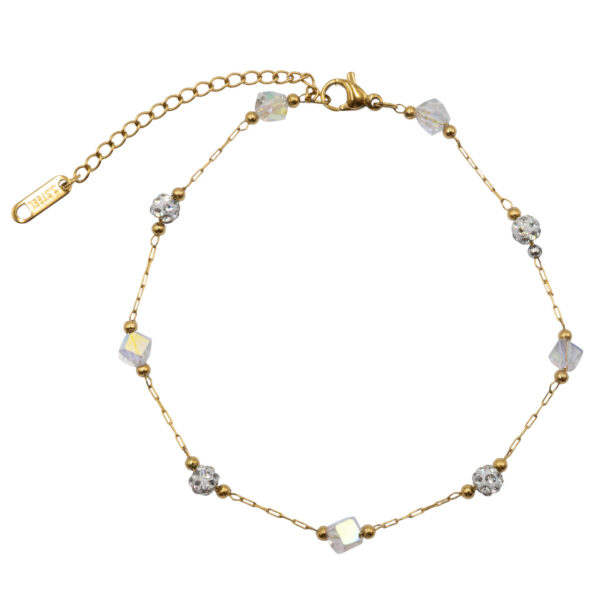 Βραχιόλι Ποδιού από Επιχρυσωμένο Ατσάλι με Σχέδιο - BRPO37